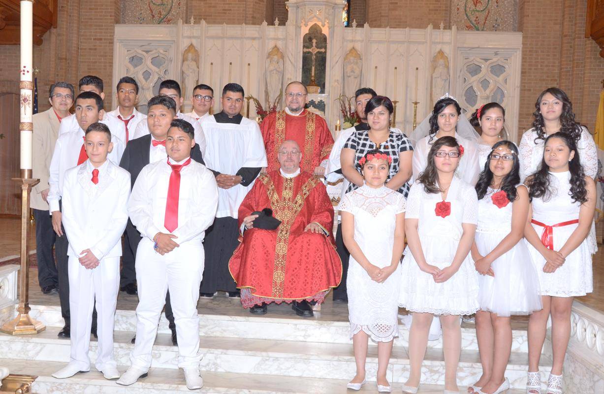 GREENSBORO — During two Masses on May 27, Hispanic youths at Our Lady of Grace Church received the sacrament of confirmation.