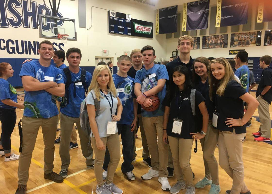 KERNERSVILLE — Our Lady of Grace alumni gearing up for freshmen orientation at Bishop McGuinness High School. (Photo via Facebook)