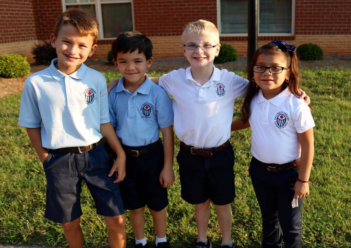 SALISBURY —Sacred Heart students started back to school Aug. 23, opening the day with a morning assembly including Pledge of Allegiance, The Lord's Prayer and sing The Star Spangled Banner. (Photos provided by Robin Fisher)