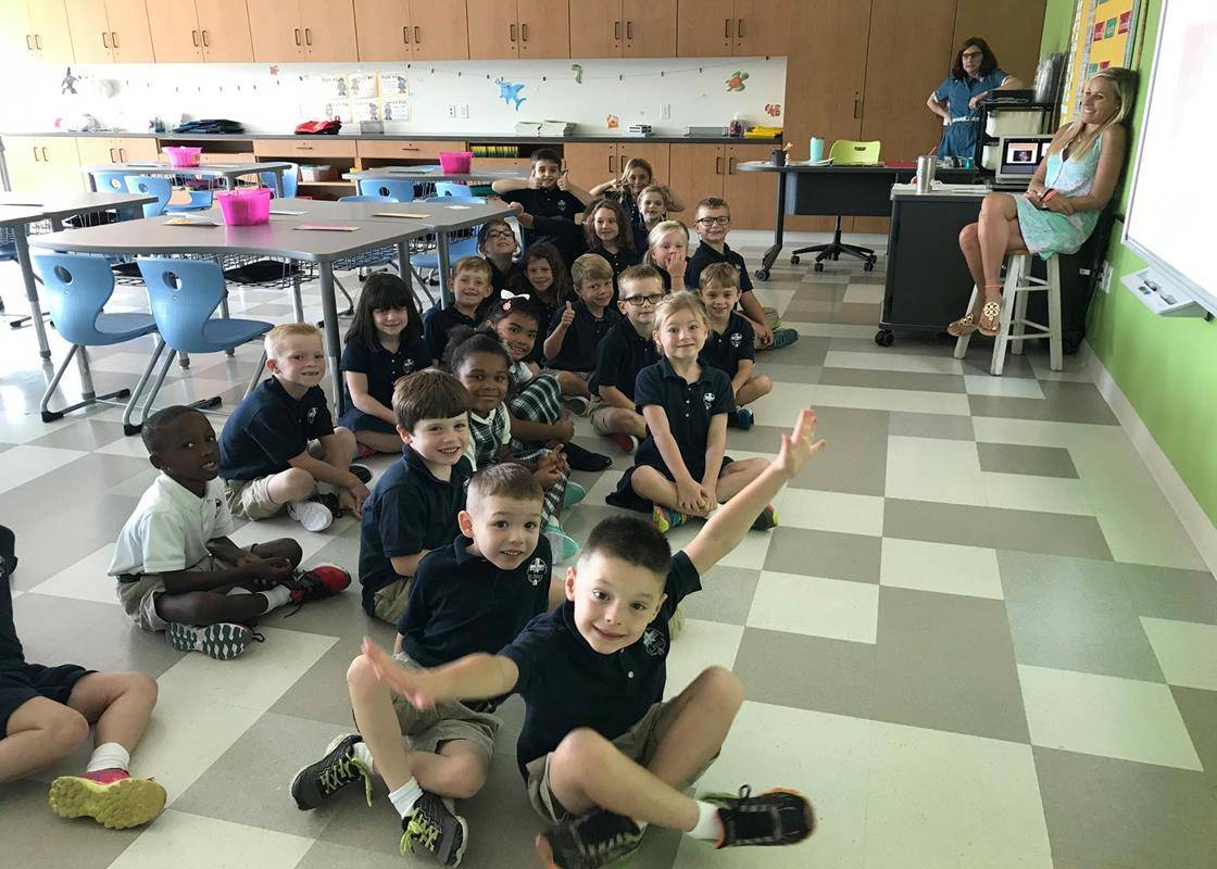 GREENSBORO —Miss Dickson and Mrs. Garner students had a fun time with their first grade class at St. Pius X School. (Photos via Facebook)