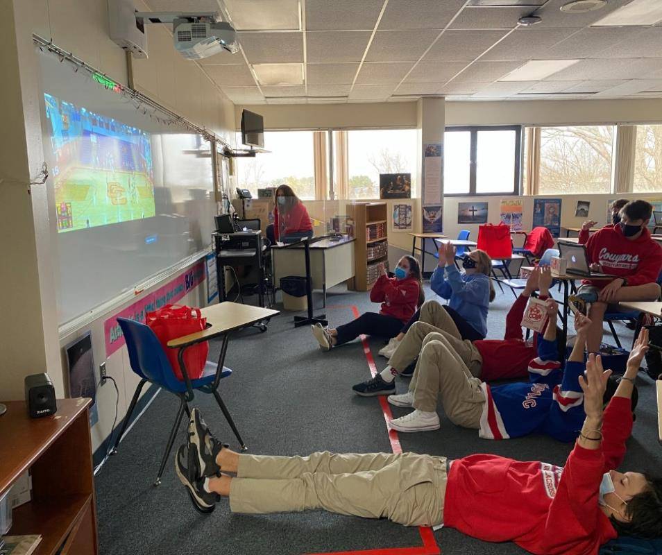 CHARLOTTE — CSW concluded at Charlotte Catholic High School with its annual student vs. faculty basketball game. Students cheered the student team to victory from their classrooms. Team Faculty included Superintendent Dr. Gregory Monroe.