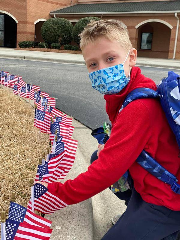 HIGH POINT — Students at Immaculate Heart of Mary School celebrated the nation during Catholic Schools Week. Students sang ‘God Bless America’ during morning announcements, students placed flags outside to honor the country.