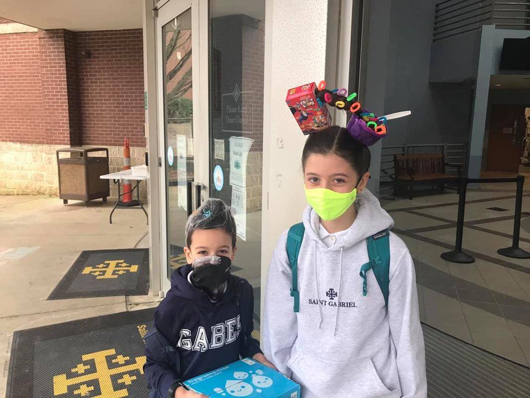 CHARLOTTE —St. Gabriel School students celebrated Catholic Schools Week with a Crazy Hat, Hair and Sock Day. (Photos via Facebook)