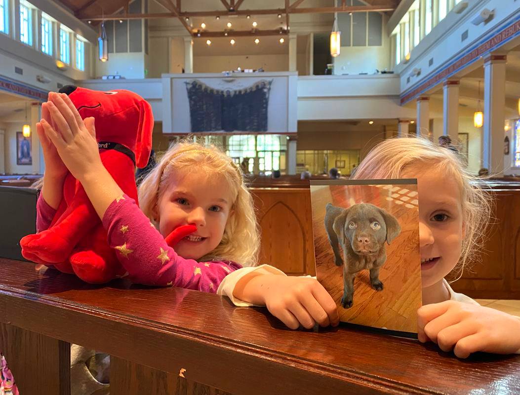 St. Mark Church preschoolers brought stuffed animals and pictures of their pets to be blessed.