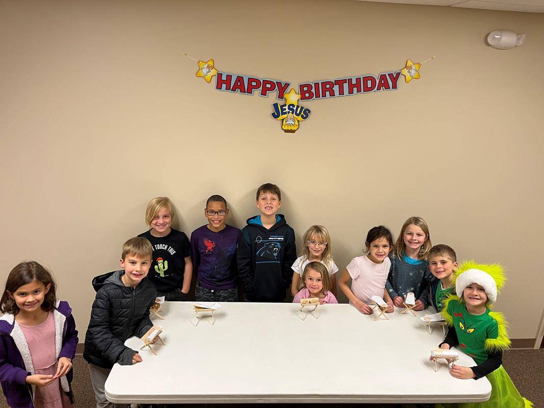 Faith Formation students in Pre-K through second grade at St. James the Greater Church in Concord made mangers and baby Jesus out of popsicle sticks on Dec. 7. (Photos via Facebook)