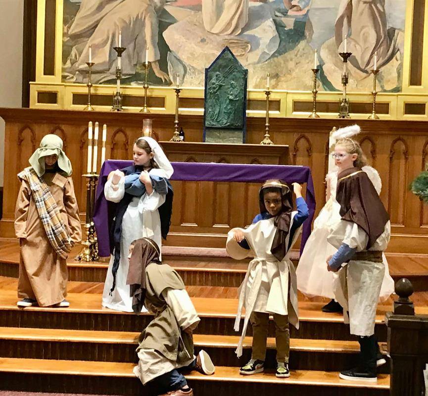 These children are practicing to perform the Nativity at St. Peter Church.