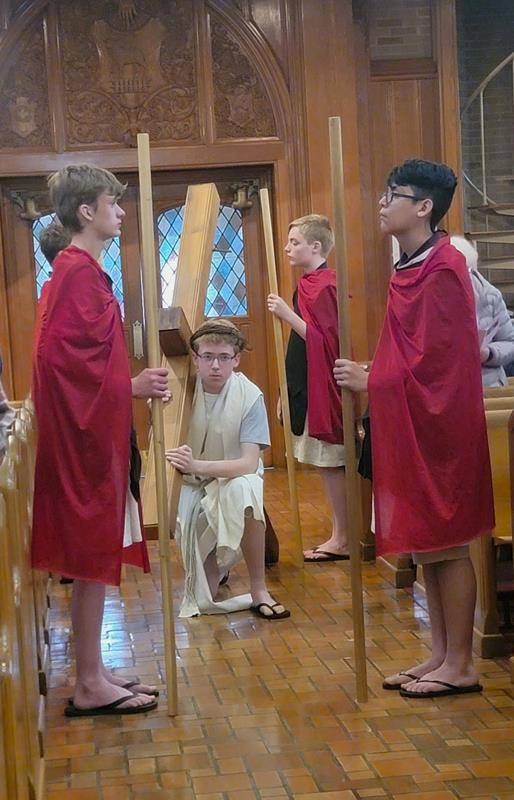 The 7th Grade class at Our Lady Of Grace School participated in the Living Stations of the Cross.