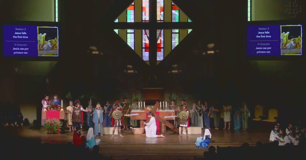 St. Gabriel School students perform Living Stations of the Cross. (Provided photos)