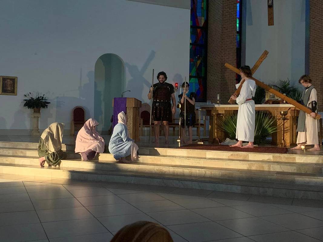 St. Therese Youth Ministry performed their Living Stations of the Cross on March 31. (Provided photos.)