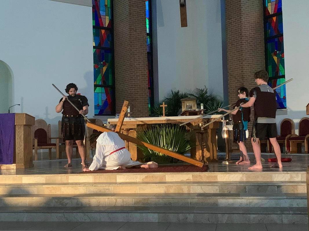 St. Therese Youth Ministry performed their Living Stations of the Cross on March 31. (Provided photos.)