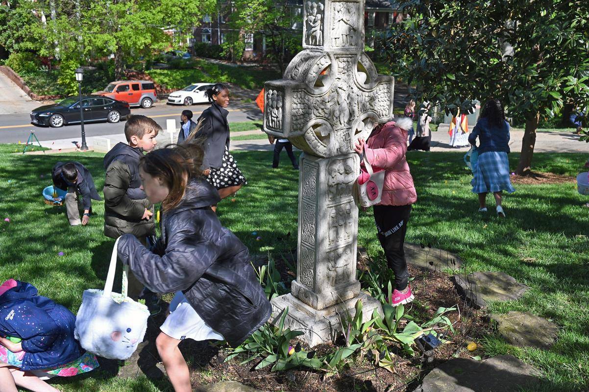 Children hunt for eggs at St. Patrick Cathedral on Easter Sunday. (Photos by James Sarkis)