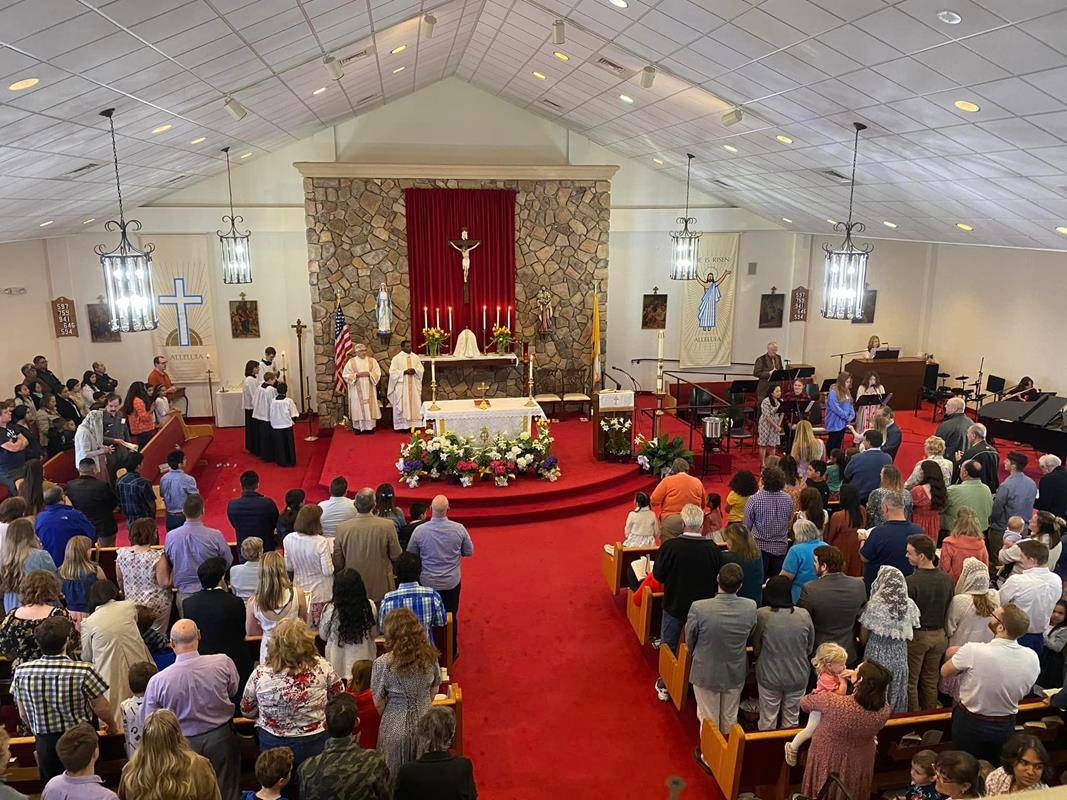 Easter Sunday Mass at Good Shepherd Church in King followed by egg hunt and hospitality. (Provided photos)