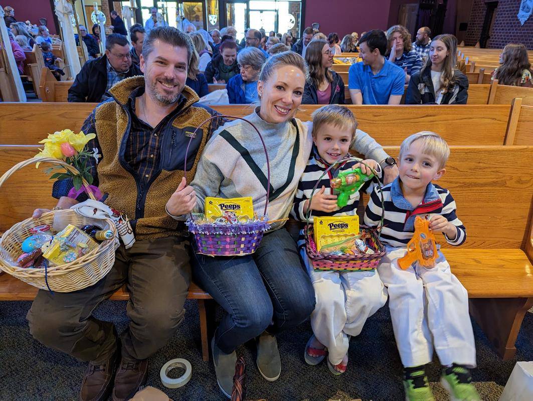Easter basket blessing at St. Thomas Aquinas in Charlotte. (Photos provided by Deacon James Witulski)