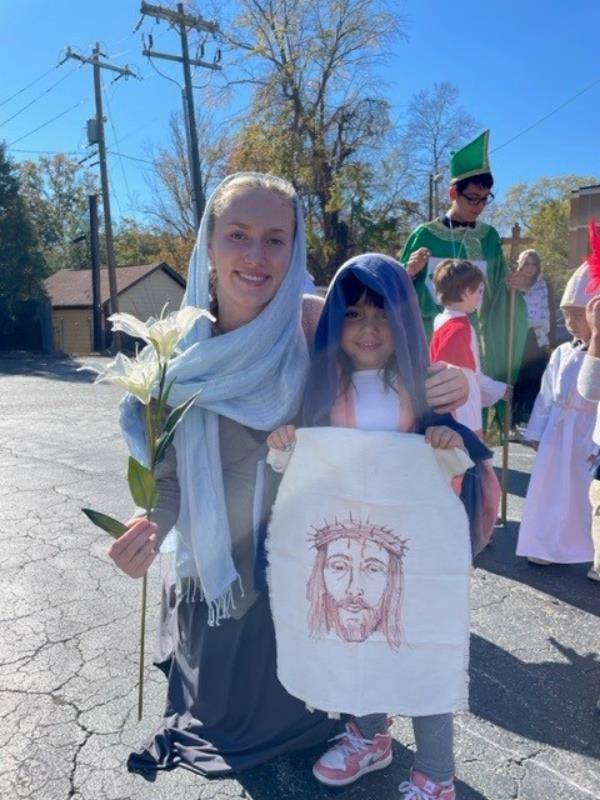 Father Casey Coleman, pastor, led the procession and offered a short lesson about saints, gave a blessing of all present, and led a prayer for the faithful departed for All Soul’s Day.