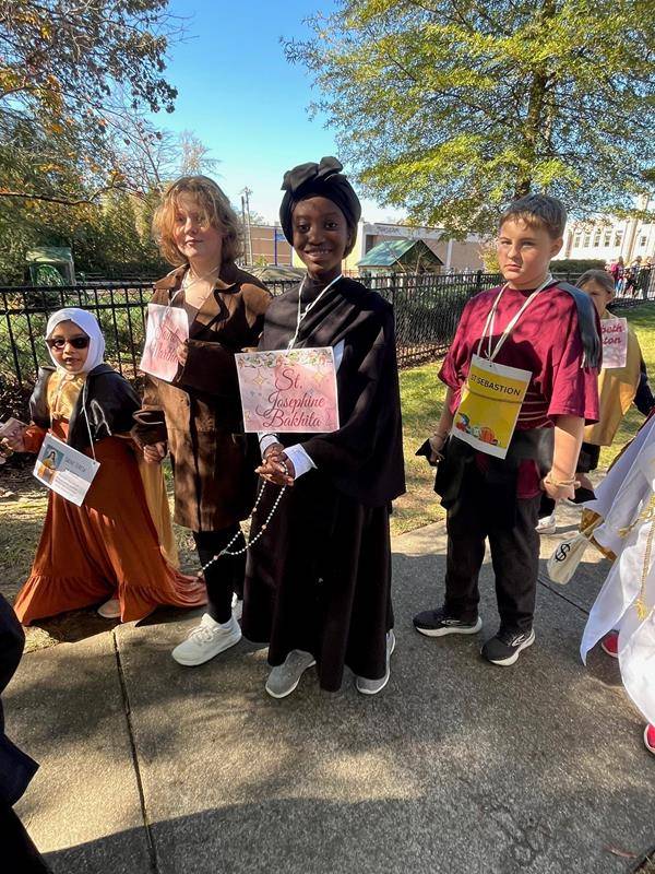 Big buddies coordinated with their “little buddies” in lower grades to dress up as saints for the OLG School celebration Nov. 2.