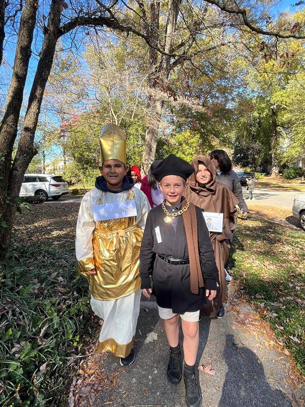 Big buddies coordinated with their “little buddies” in lower grades to dress up as saints for the OLG School celebration Nov. 2.