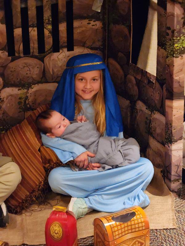 Young parishioners in faith formation at St. Bernadette Church performed a Christmas play.