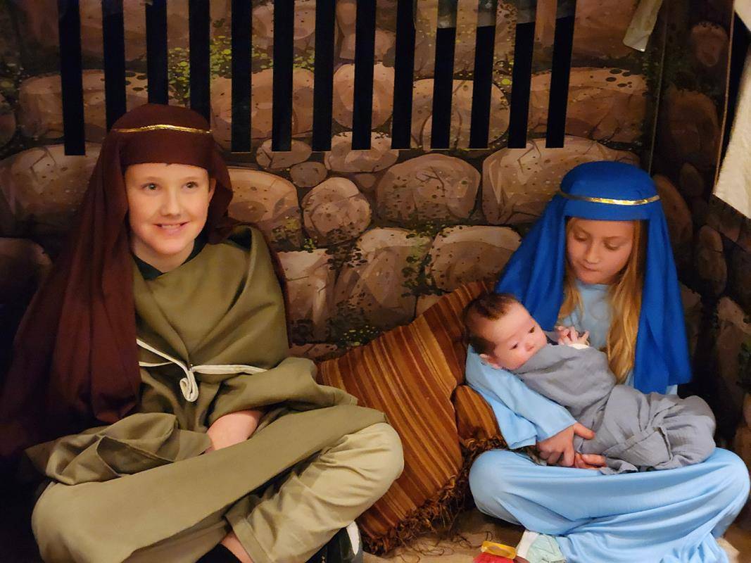 Young parishioners in faith formation at St. Bernadette Church performed a Christmas play.